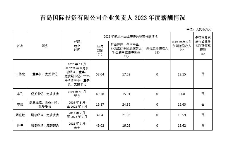 青岛国际投资有限公司企业负责人2023年度薪酬情况.JPG